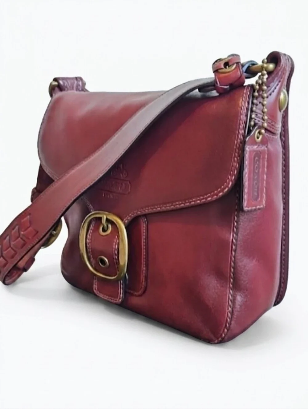 Coach​ 2007 Bleecker Large Flap Shoulder Bag Wine Tattersall 11419 NWT